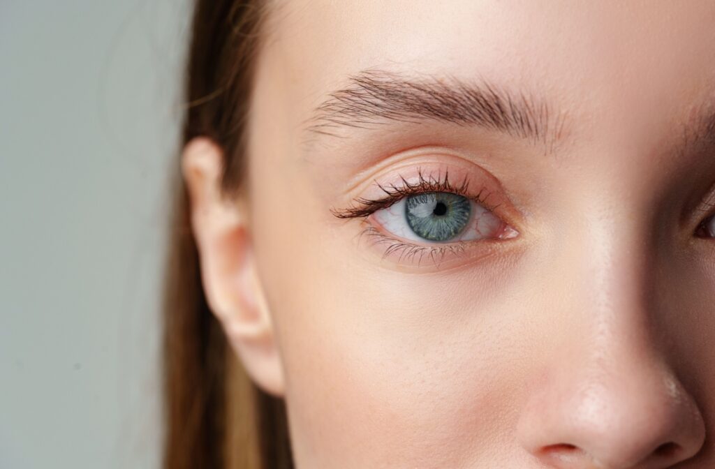 A close up view of a persons eye